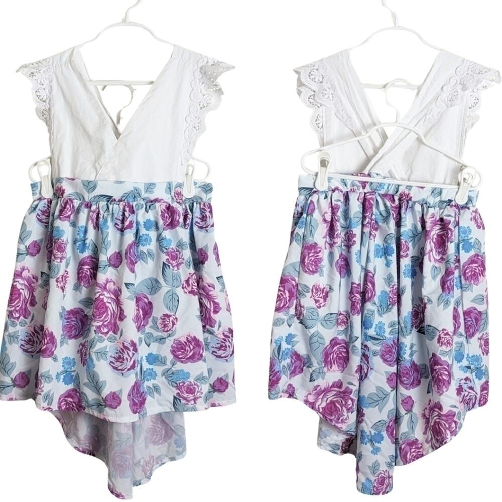 Little Girls Floral SummerDress High Low Hemline Size 5